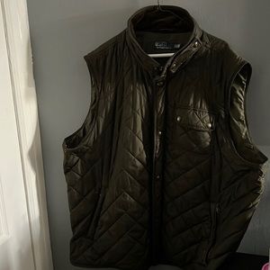 Vtg Polo Ralph Lauren Quilted Hunting Vest green size 2XB